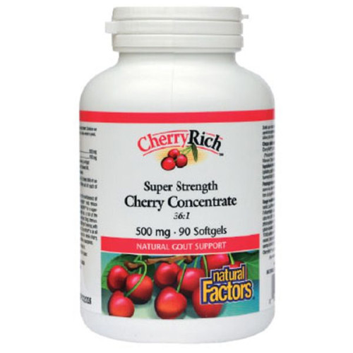 Natural Factors Cherry Super Power for Joint Problems and Gout 500 mg 90 Capsules