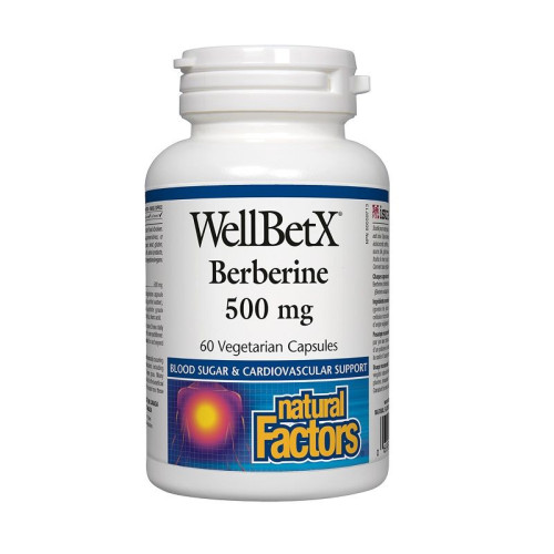 Natural Factors Wellbetx for Heart and Cholesterol Support with Berberine 60 Capsules