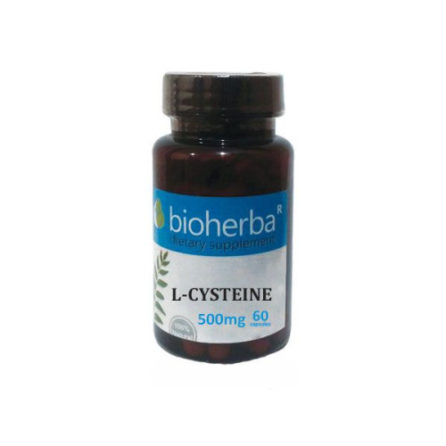 Bioherba L-Cysteine for Hair Skin Nails and Body Cleansing 500 mg 60 Capsules
