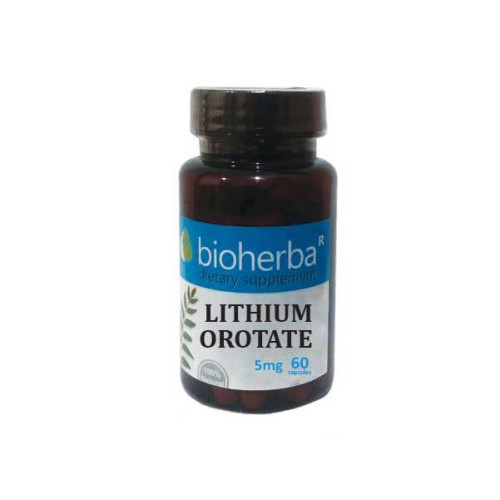 Bioherba Lithium Orotate for Depression and Severe Stress with Tonic Effect 5 mg 60 Capsules