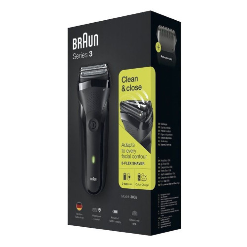 Braun Series 3 300s Black Electric Shaver for Men Trimmer for the Whole Body 1 pc
