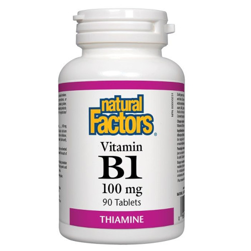 Natural Factors Vitamin B1 for the Nervous System Heart and Metabolism with Thiamine 90 Tablets
