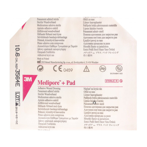 3M Medipore +Pad Sterile Dressing with Absorbent Pad 2.36"/3.94" (6/10 cm)
