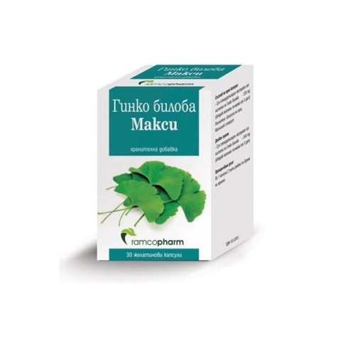 Ramcopharm Ginkgo Biloba Maxi for Improving the Brain and Other Organs in the Body 120 mg 30 Gelatin Capsules