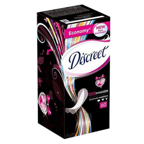 Discreet Everyday Deo Irrestible Protective Daily Sanitary Pads Made of Breathable Fabric 60 pcs