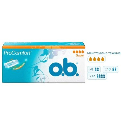 O.b. Procomfort Super Daily Feminine Pads for Heavy Flow 16 pcs