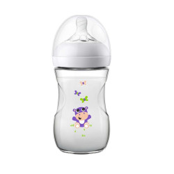 Philips Avent Natural Natural Slow Blue Bottle with three-hole Teat for Children 1+ Months for Feeding 8.79 fl oz (260 ml)