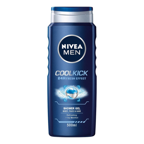 Nivea Men Cool Kick Body Face and Hair 24h Fresh Icy Menthol Refresh 16.90 fl oz (500ml)