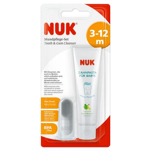 Nuk Finger Massager and Cleaning Paste for Baby Teeth for Children 3-12 Months.