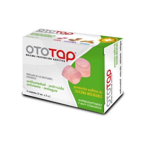 Ototap Comfortable Silicone Earplugs for Reuse Set of 6 pcs