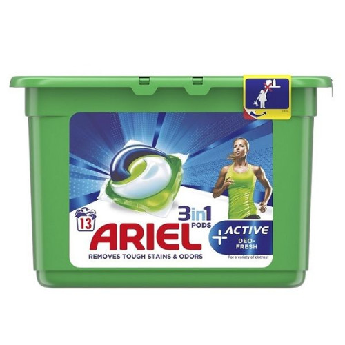 Ariel 3-in-1 Pods + Active Deo-Fresh Gel Laundry Capsules 13 pcs 0.96 oz (27.1 g)