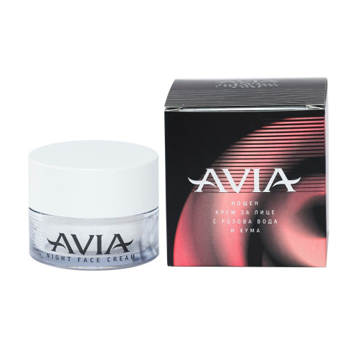 Avia Night Nourishing Night Cream for Face with Rose Water and Clay 1.35 fl oz (40 ml)