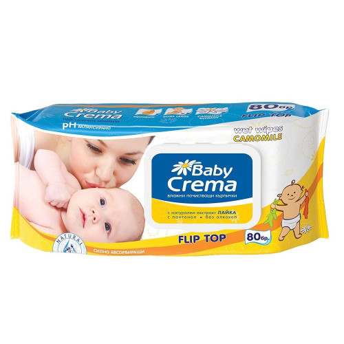 Baby Crema Baby Wet Wipes with Chamomile Extract 80 pcs