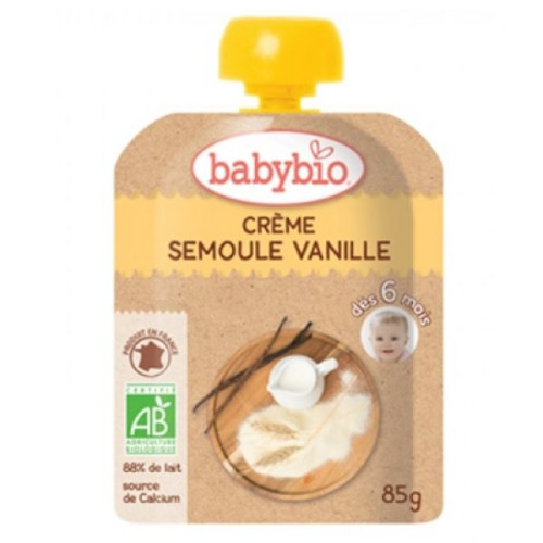 Babybio Organic Cream with Semolina Milk and Vanilla for Children 6+ Months 3 oz (85 g)