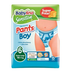 Babylino Sensitive Pants Boy 6 Extra Large 35+ lb (16+ kg) 15 pcs