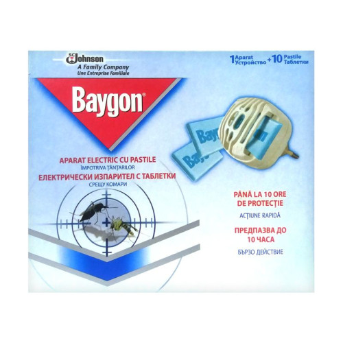 Baygon Electric Vaporizer with Tablets 10 pcs