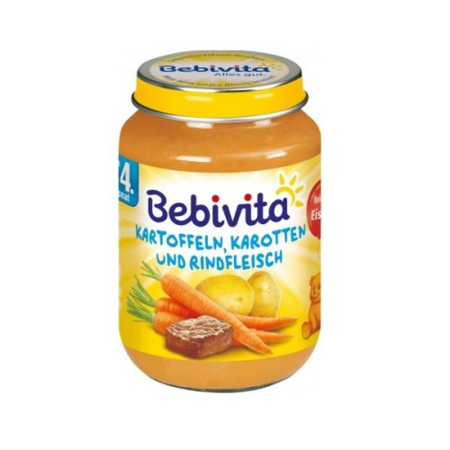 Bebivita Mashed Potatoes Carrots and Beef from 4+ Months 6.7 oz (190 g) - 1036