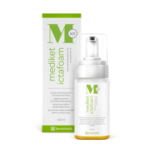Benemedo Mediket Icta Foam High-Quality Cleansing Foam for Face Body and Scalp for Seborrhea 3.38 fl oz (100 ml)
