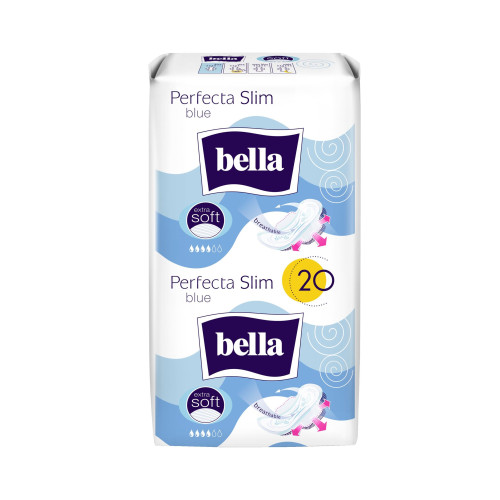 Bella Perfecta Slim Blue Ultra Thin Sanitary Pads with Wings 20 pcs