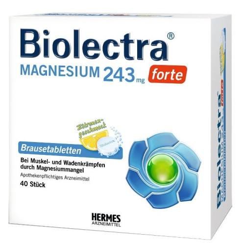 Biollectra Magnesium Forte for Muscles and Nervous System with Lemon Flavor 243 mg 20 Tablets