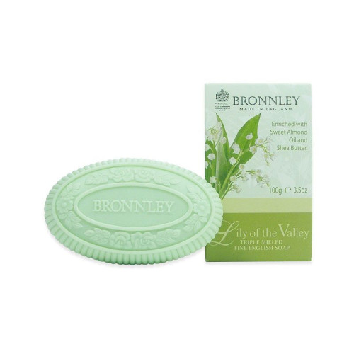 Bronnley Lily of the Valley Lily of the Valley Luxury Soap with Lily of the Valley Fragrance 3.53 oz (100 g)