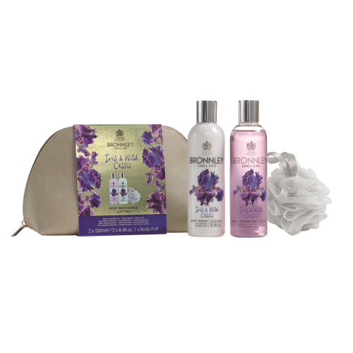 Bronnley Lily of the Valley Iris and Wild Cassis Promo Body Care Set with Iris and Wild Cassis Fragrance and Free Toiletry Bag