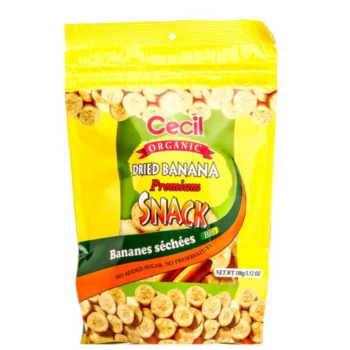 Cecil Snack Organic Dried Banana 3.53 oz (100 g)