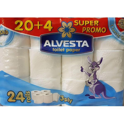 Alvesta Classic Gold Toilet Paper 24 Rolls