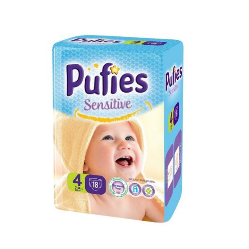 Pufies Art Dry Artistic Diapers 4 Maxi L for Babies and Children 15.4-30.9 lb (7-14 kg) 18 pcs