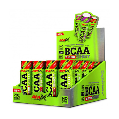 Amix BCAA 3000 Shot Box Berries 20 x 2.03 fl oz (60 ml)