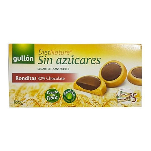 Gullon Diet Nature Biscuits Ronditas Ronditas Biscuits with 32% Chocolate No Sugar 6.56 oz (186 g)
