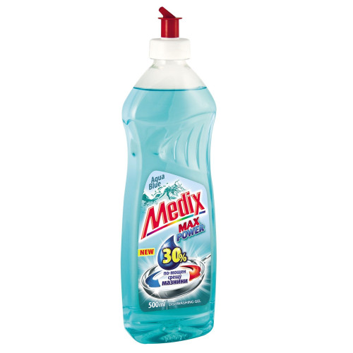 Medix Max Power Aqua Blue Dishwashing Liquid with Fresh Sea Scent 15.22 fl oz (450 ml)