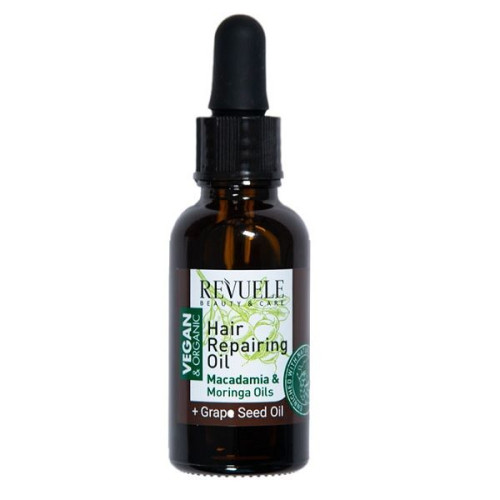 Revuele Vegan and Organic Restorative Oil for Dry Damaged and Brittle Hair 1.01 fl oz (30 ml)