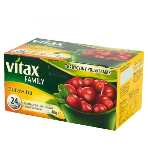 Vitax Family Cranberry Fruit Tea 0.05 oz (1.5 g) 24 Filter Bags