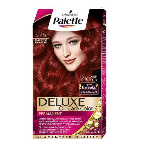 Palette Deluxe Nourishing Long-Lasting Cream Hair Dye Flaming Red 575