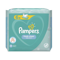 Pampers Fresh Clean Baby Scent Wet Wipes 6 x 52 pcs