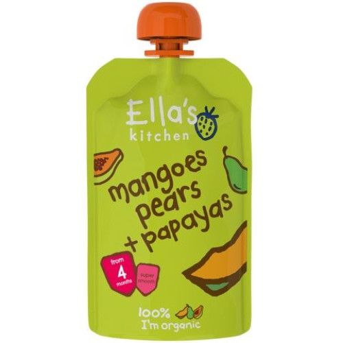 Ella's Kitchen Organic Baby Puree with Mango Pear and Papaya 4.23 oz (120 g)