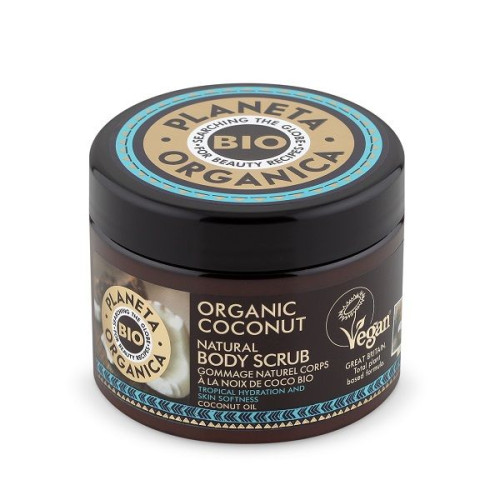 Planeta Organica Coconut Body Scrub with Organic Coconut Oil 10.14 fl oz (300 ml)