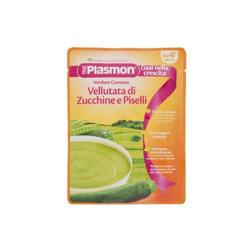 Plasmon Cream Soup with Zucchini and Peas for Children 6+ Months 6.35 oz (180 g) - 6228
