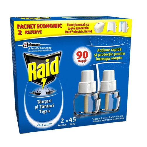 Raid Refill for Electric Vaporizer with Mosquito Repellent Liquid 2 pcs