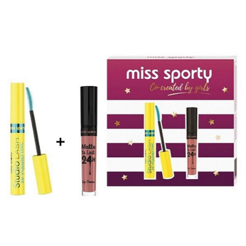 Miss Sporty Promo Set Studio Lash 3D Mascara for three-dimensional Volume and Matte to Last Liquid Matte Lipstick