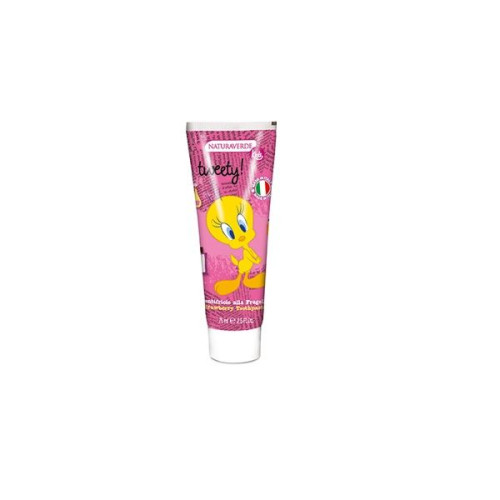 Naturaverde Kids Tweety Strawberry Flavor Toothpaste for Children 3 to 6 Years Old 2.54 fl oz (75 ml)