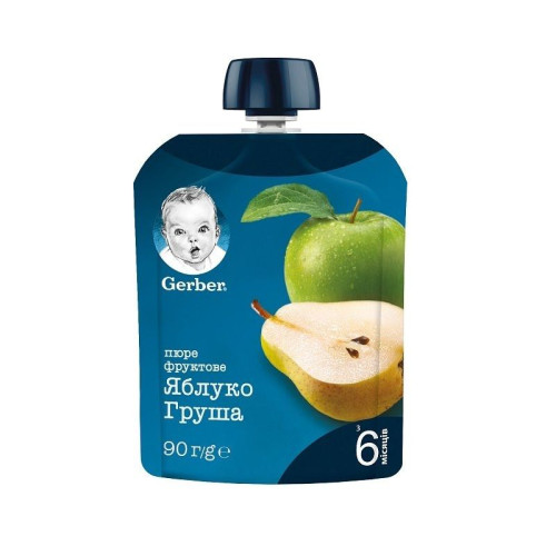 Gerber Apple and Pear Fruit Dessert for Children 6 Months and Up 3.17 oz (90 g)
