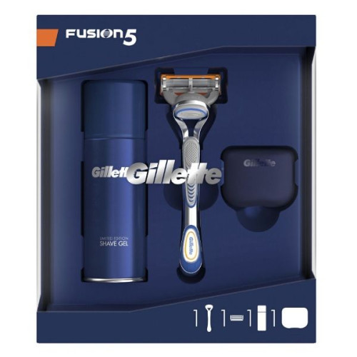 Gillette Fusion 5 Promo Set for Men Razor Shaving Gel and Guard