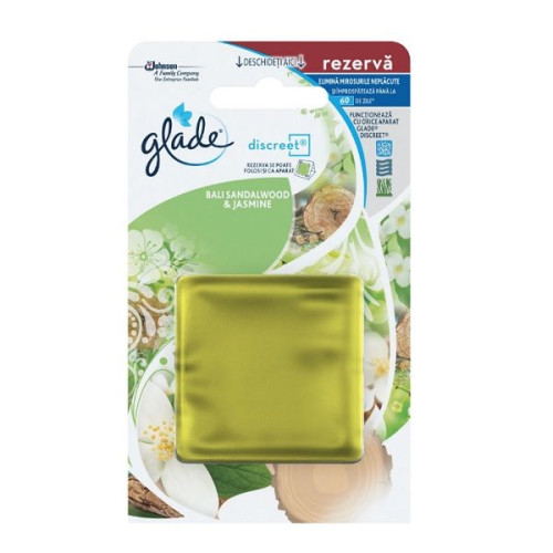 Glade Discreet Bali Sandalwood and Jasmine Refill for Dispenser with Sandalwood and Jasmine Scent