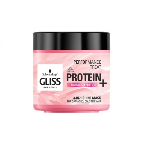 Gliss Protein 4-in-1 Shine Shine Mask for Damaged and Colored Hair 13.53 fl oz (400 ml)