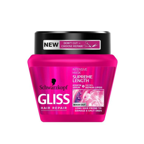 Gliss Supreme Length Mask for Long Hair with Regenerating micro-lipids and Peony Extract 10.14 fl oz (300 ml)