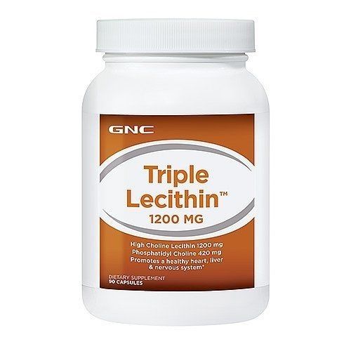 GNC Triple Lecithin for Maintaining Normal Cholesterol Levels 1200 mg 90 Capsules