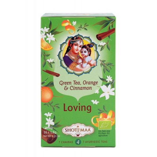 Shoti Maa Love Tea with Green Tea Orange and Cinnamon 16 Filter Bags
