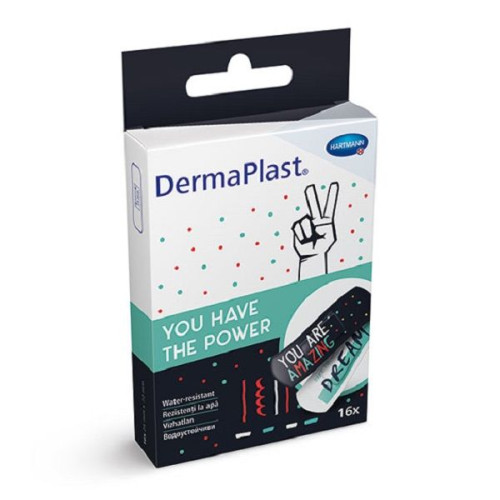 Hartmann Dermaplast Power Teen Waterproof Plaster for Small Wounds with Pictures 16 pcs